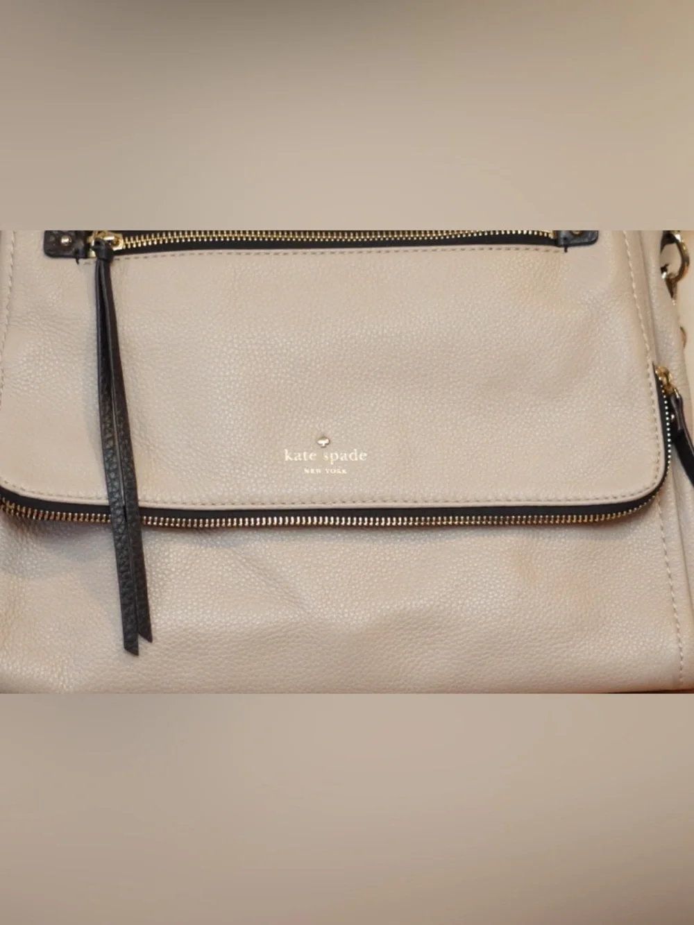 kate spade Beige Shoulder Bag with Black Trim - Picture 6 of 13
